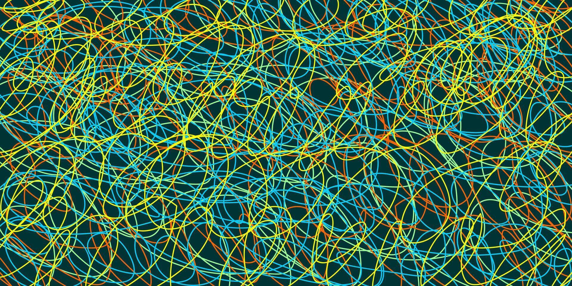 Colored tangled pattern. Abstract chaotic texture. Background with lines and waves. Art creation vector