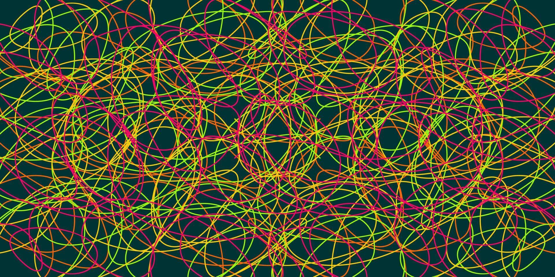 Colored tangled pattern. Abstract chaotic texture. Background with lines and waves. Art creation vector
