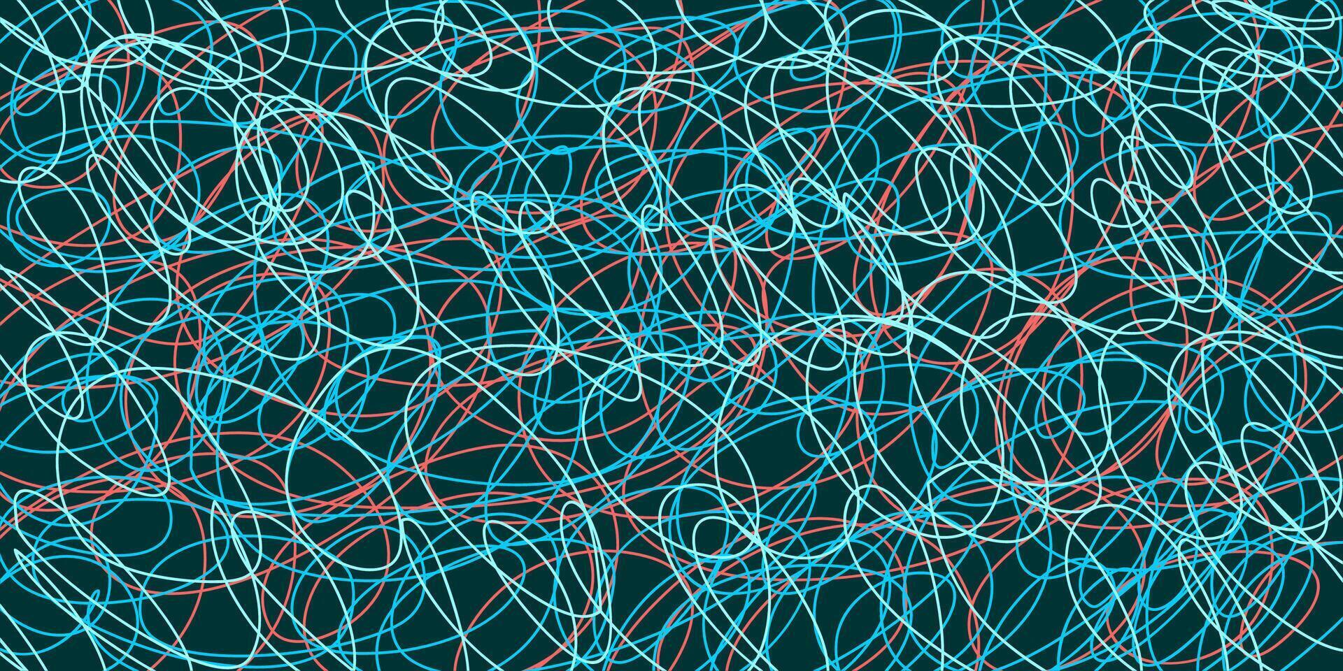Colored tangled pattern. Abstract chaotic texture. Background with lines and waves. Art creation vector