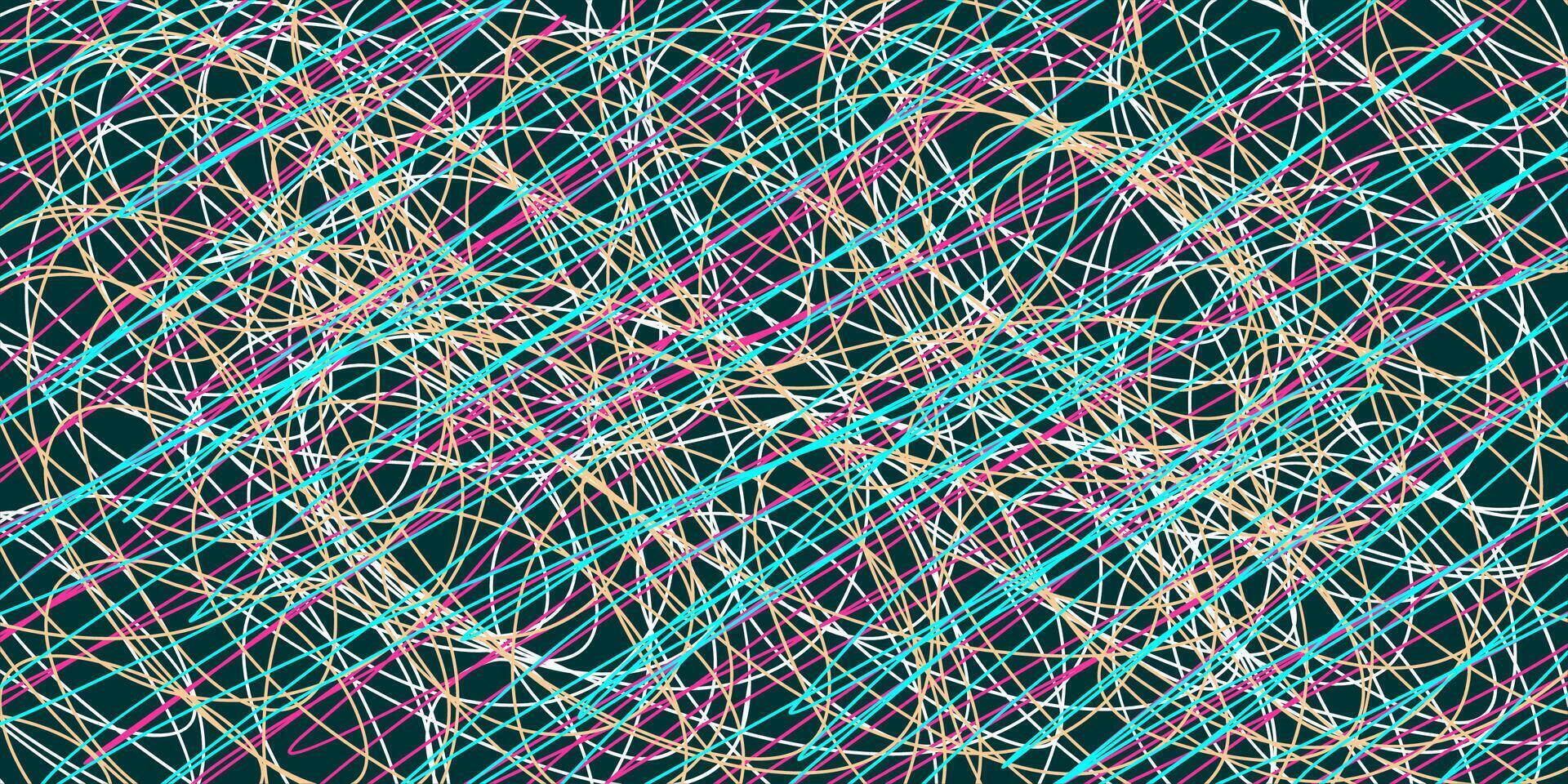 Colored tangled pattern. Abstract chaotic texture. Background with lines and waves. Art creation vector