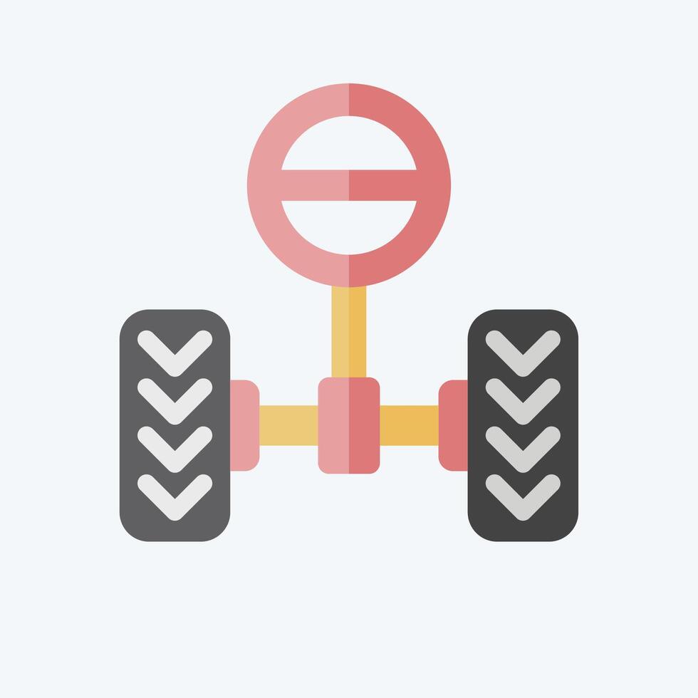 Icon Steering System. related to Car Maintenance symbol. flat style. simple illustration vector