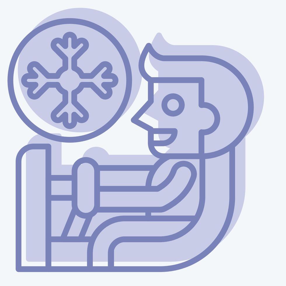 Icon Air Conditioning Diagnosis. related to Car Maintenance symbol. two tone style. simple illustration vector