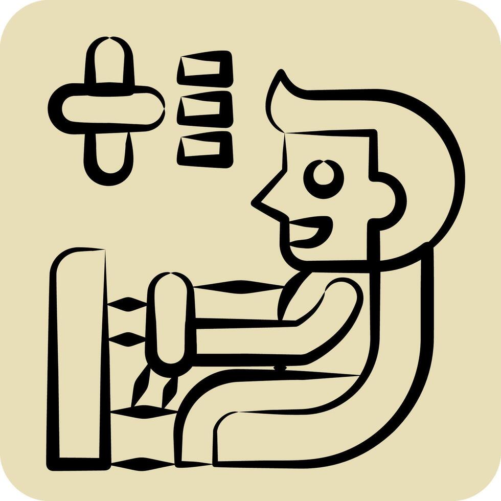 Icon Automatic Transmission. related to Car Maintenance symbol. hand drawn style. simple illustration vector