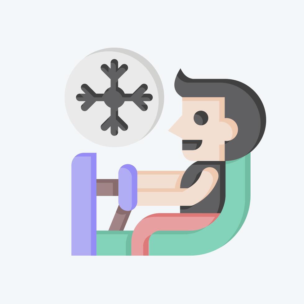 Icon Air Conditioning Diagnosis. related to Car Maintenance symbol. flat style. simple illustration vector