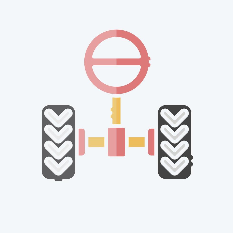 Icon Steering System. related to Car Maintenance symbol. doodle style. simple illustration vector