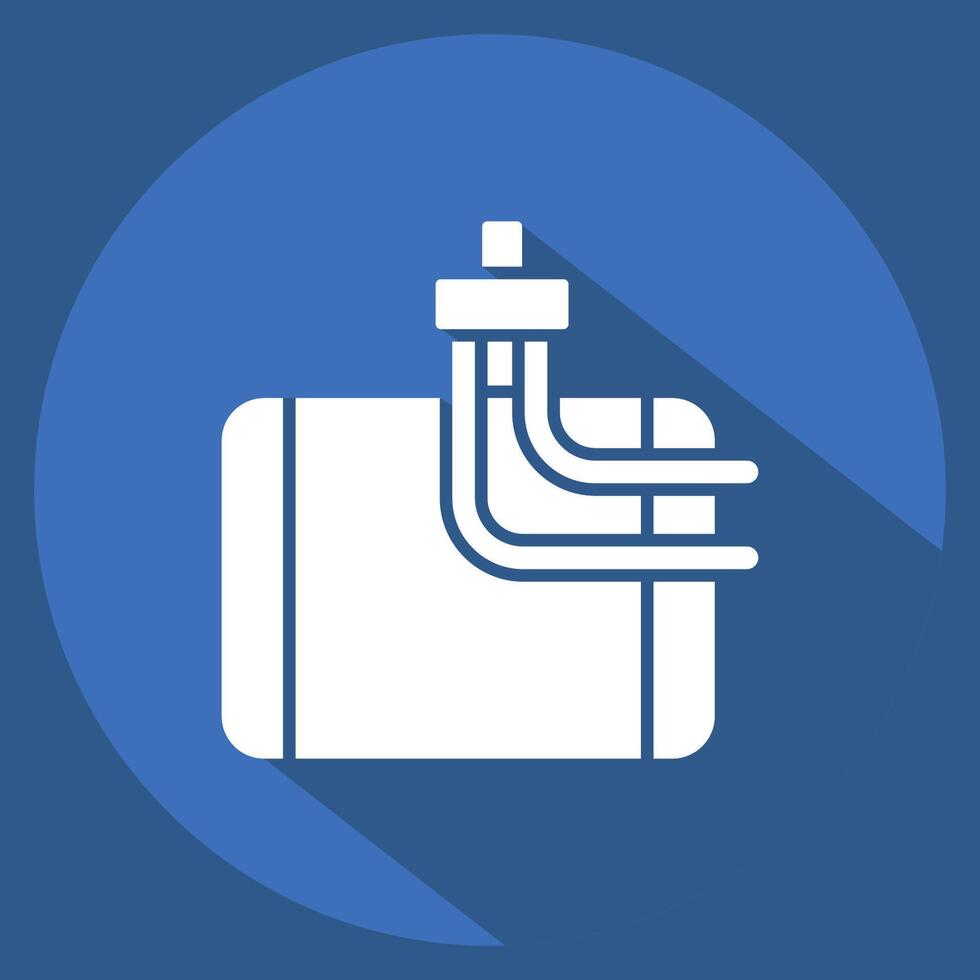 Icon AC Evaporator. related to Car Maintenance symbol. long shadow style. simple illustration vector
