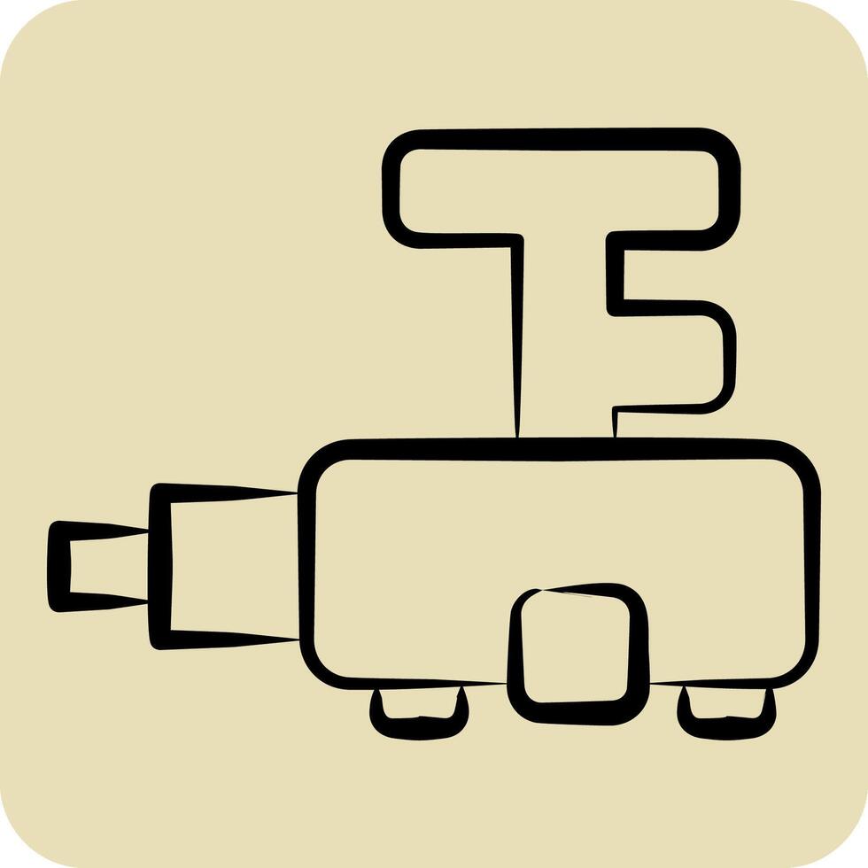 Icon Steering Gearbox. related to Car Maintenance symbol. hand drawn style. simple illustration vector