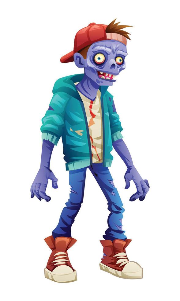Cartoon zombie character illustration. cartoon isolated on white background vector