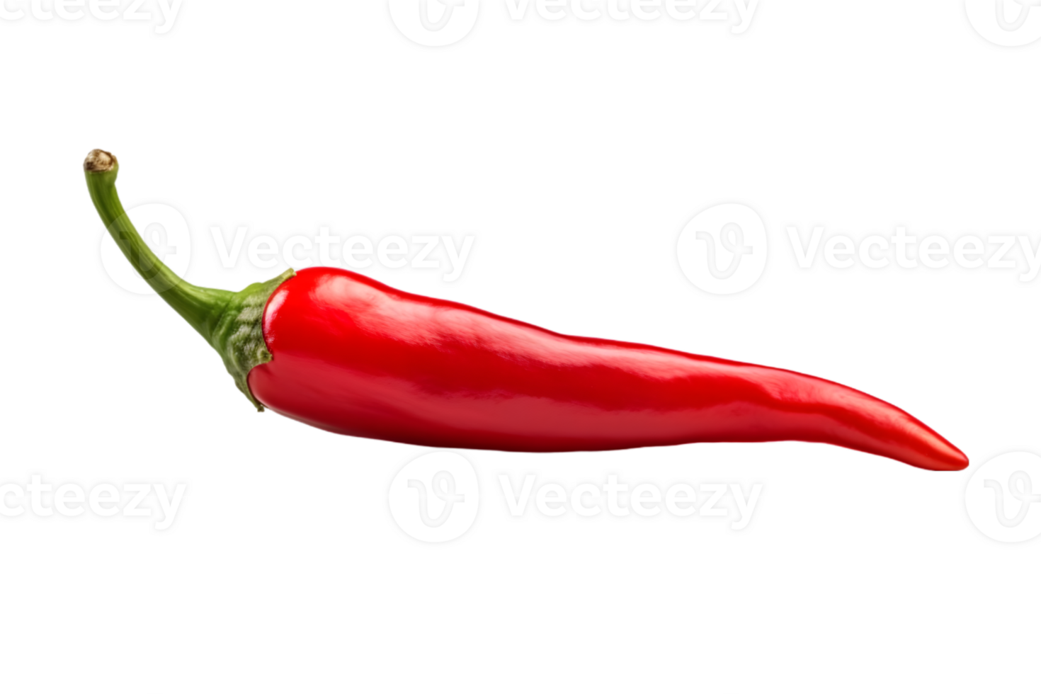 Red hot chili pepper on transparent background png