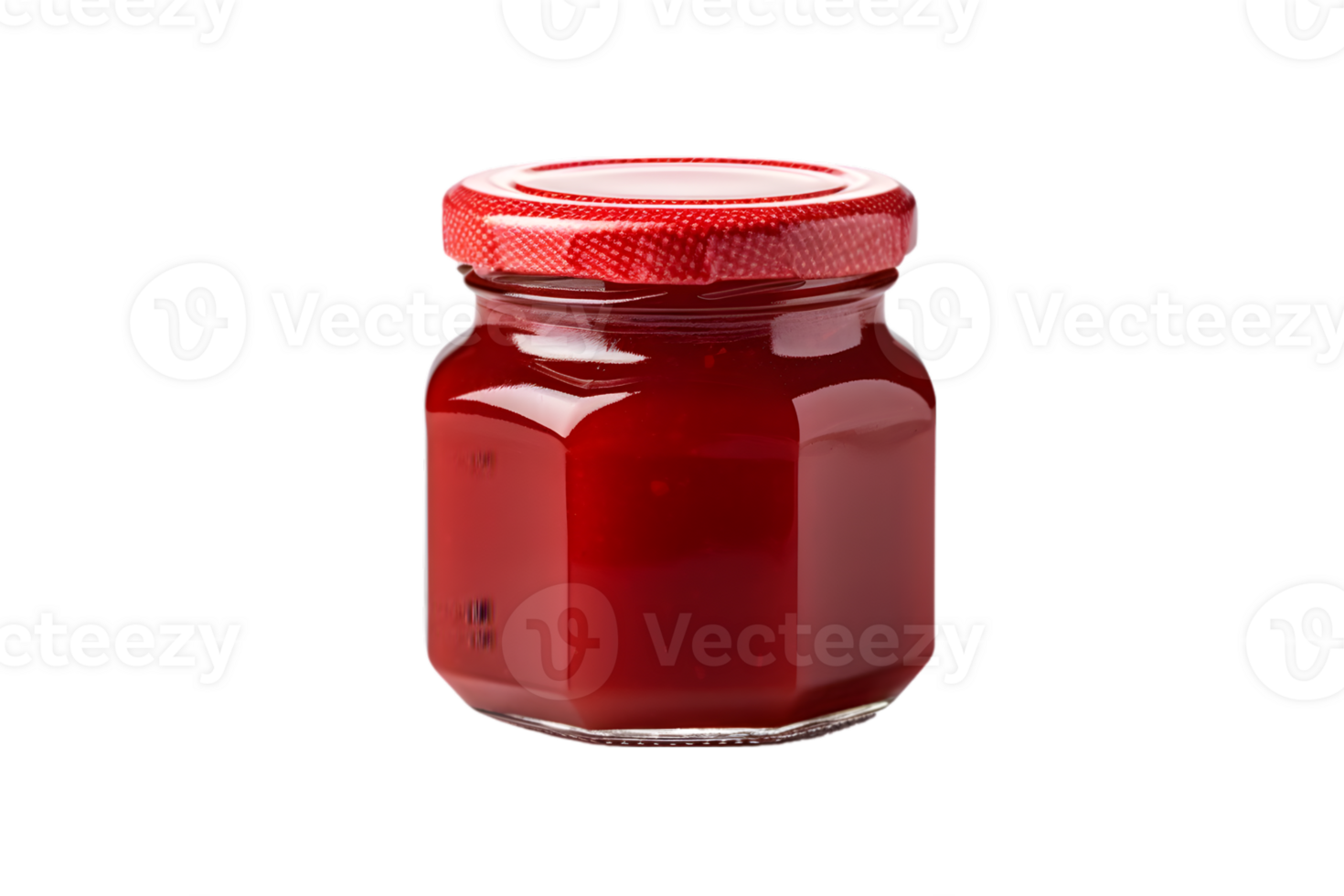 Glass jar with jam on transparent background png