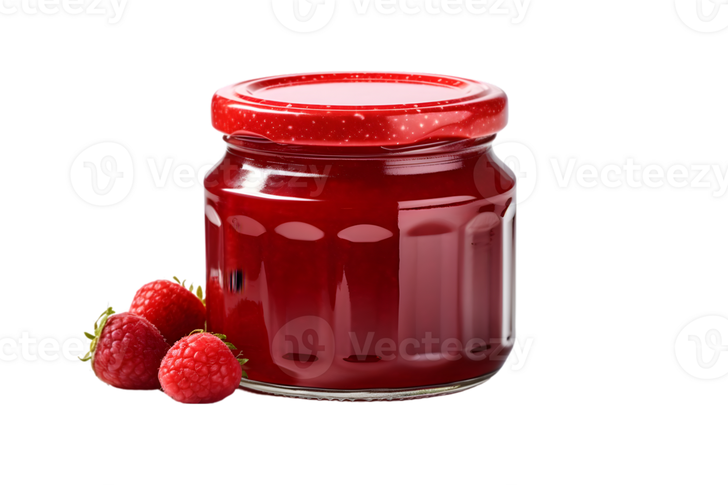 Glass jar with jam on transparent background png