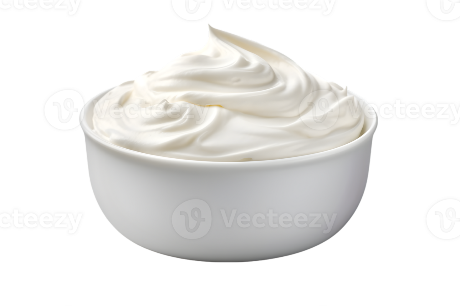 Creamy sour cream on transparent background png