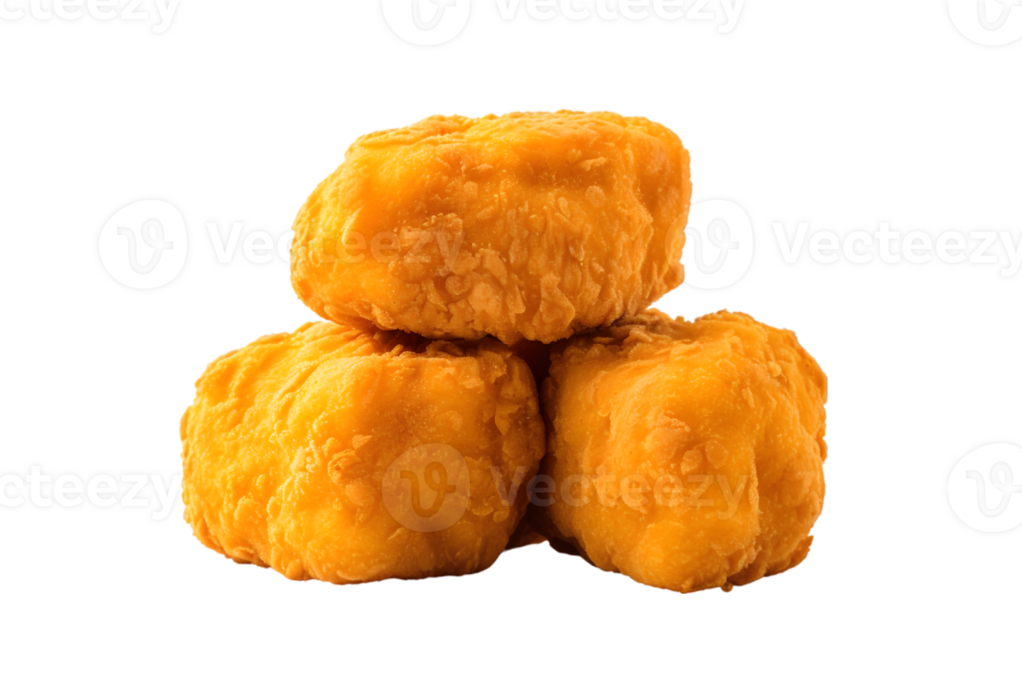 Fried chicken nuggets on transparent background png