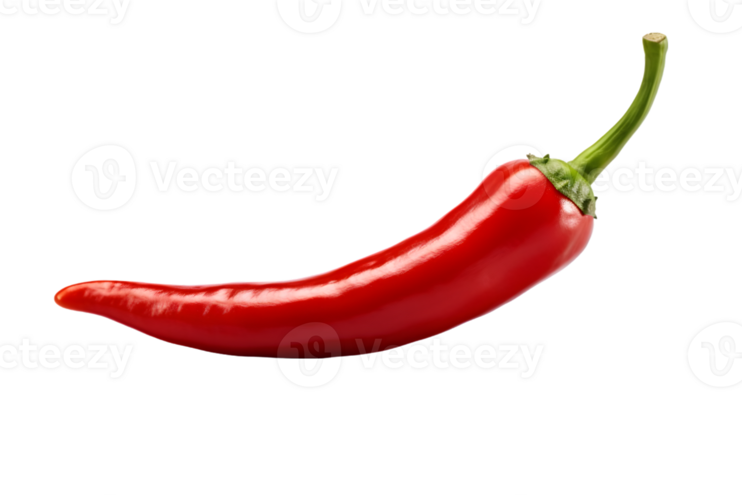 Red hot chili pepper on transparent background png