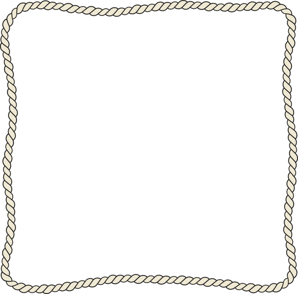 Rope border and frame. lasso twisted and crisscrossed until a square. png