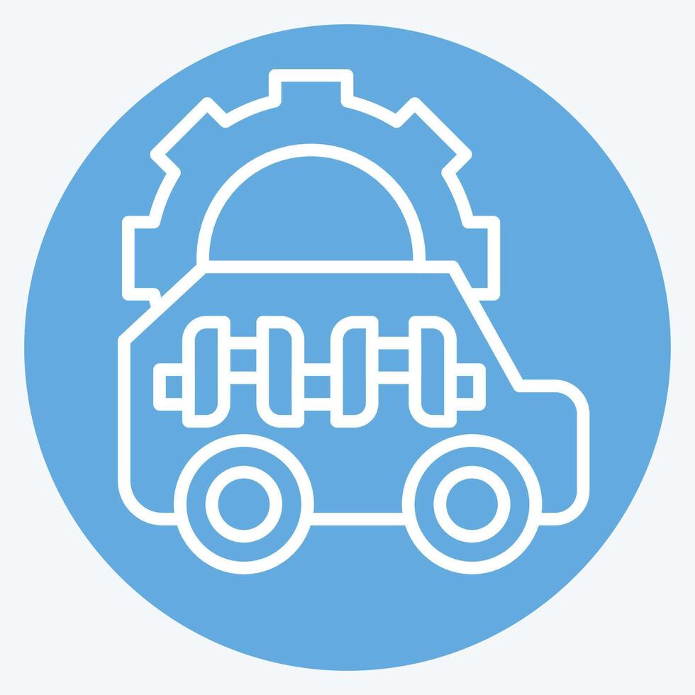 Icon Crankshaft. related to Car Maintenance symbol. blue eyes style. simple illustration vector