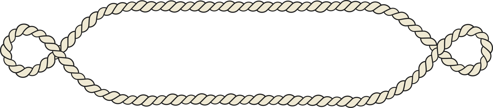 Rope border and frame. lasso twisted and crisscrossed until a rectangle. png