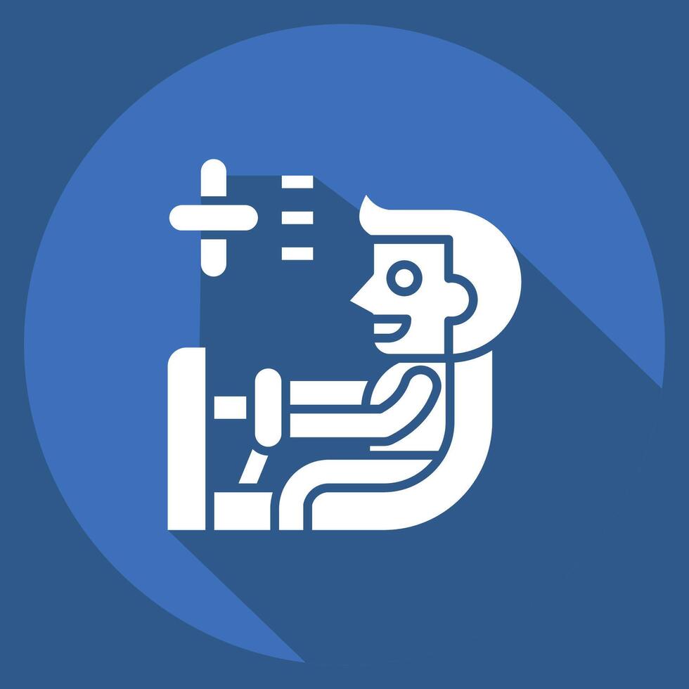 Icon Automatic Transmission. related to Car Maintenance symbol. long shadow style. simple illustration vector