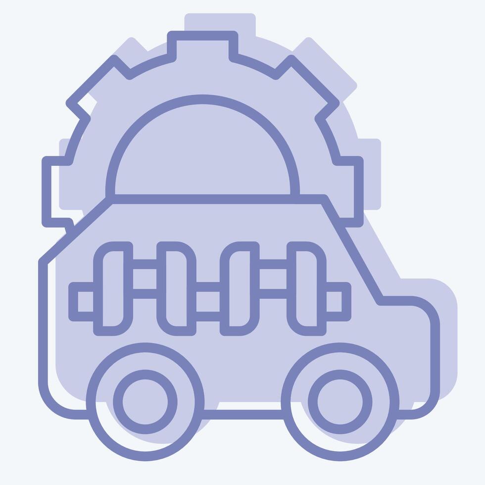 Icon Crankshaft. related to Car Maintenance symbol. two tone style. simple illustration vector