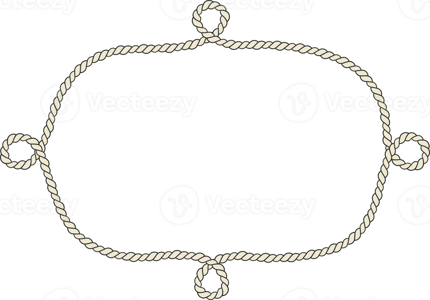 Rope border and frame. lasso twisted and crisscrossed until a rectangle. png
