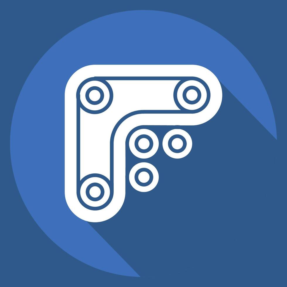 Icon Drive Belt. related to Car Maintenance symbol. long shadow style. simple illustration vector