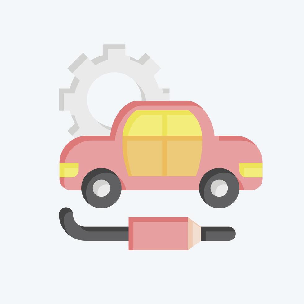 Icon Exhaust. related to Car Maintenance symbol. flat style. simple illustration vector