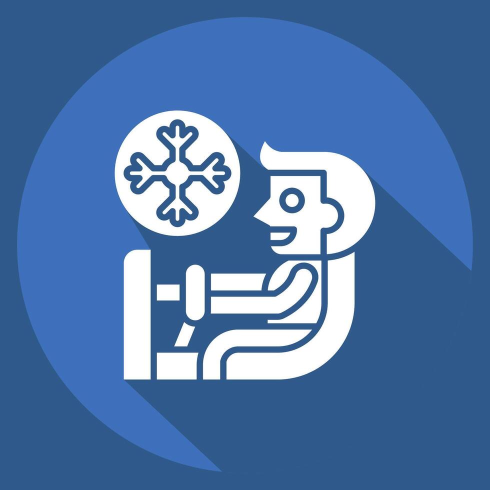 Icon Air Conditioning Diagnosis. related to Car Maintenance symbol. long shadow style. simple illustration vector
