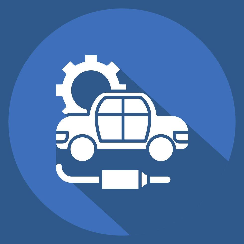 Icon Exhaust. related to Car Maintenance symbol. long shadow style. simple illustration vector