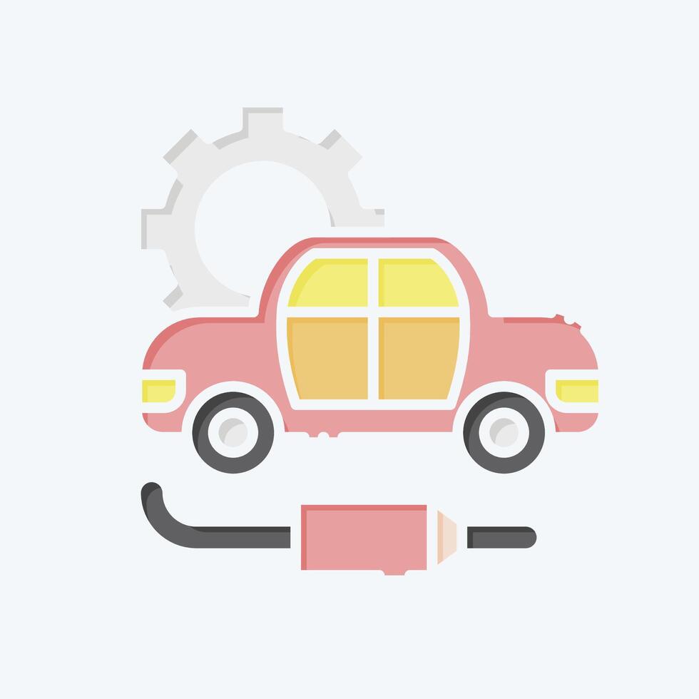 Icon Exhaust. related to Car Maintenance symbol. doodle style. simple illustration vector
