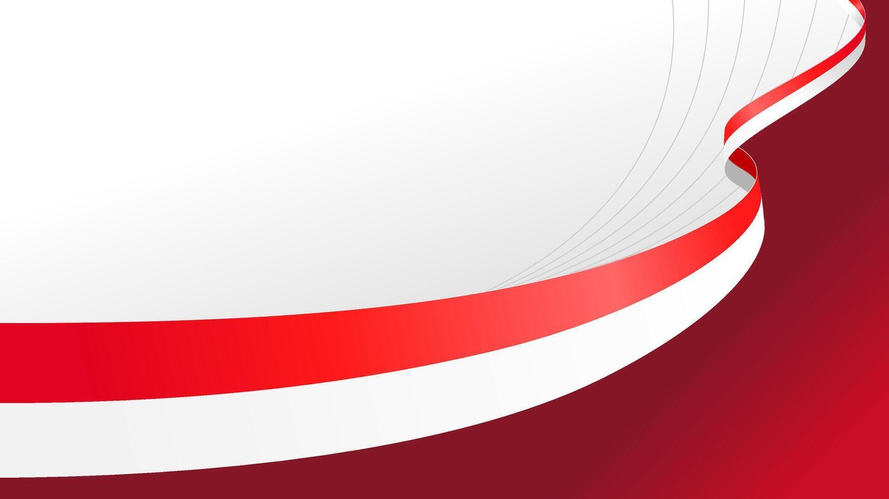 wavy red and white abstract background with copy space for text. indonesia noational day vector