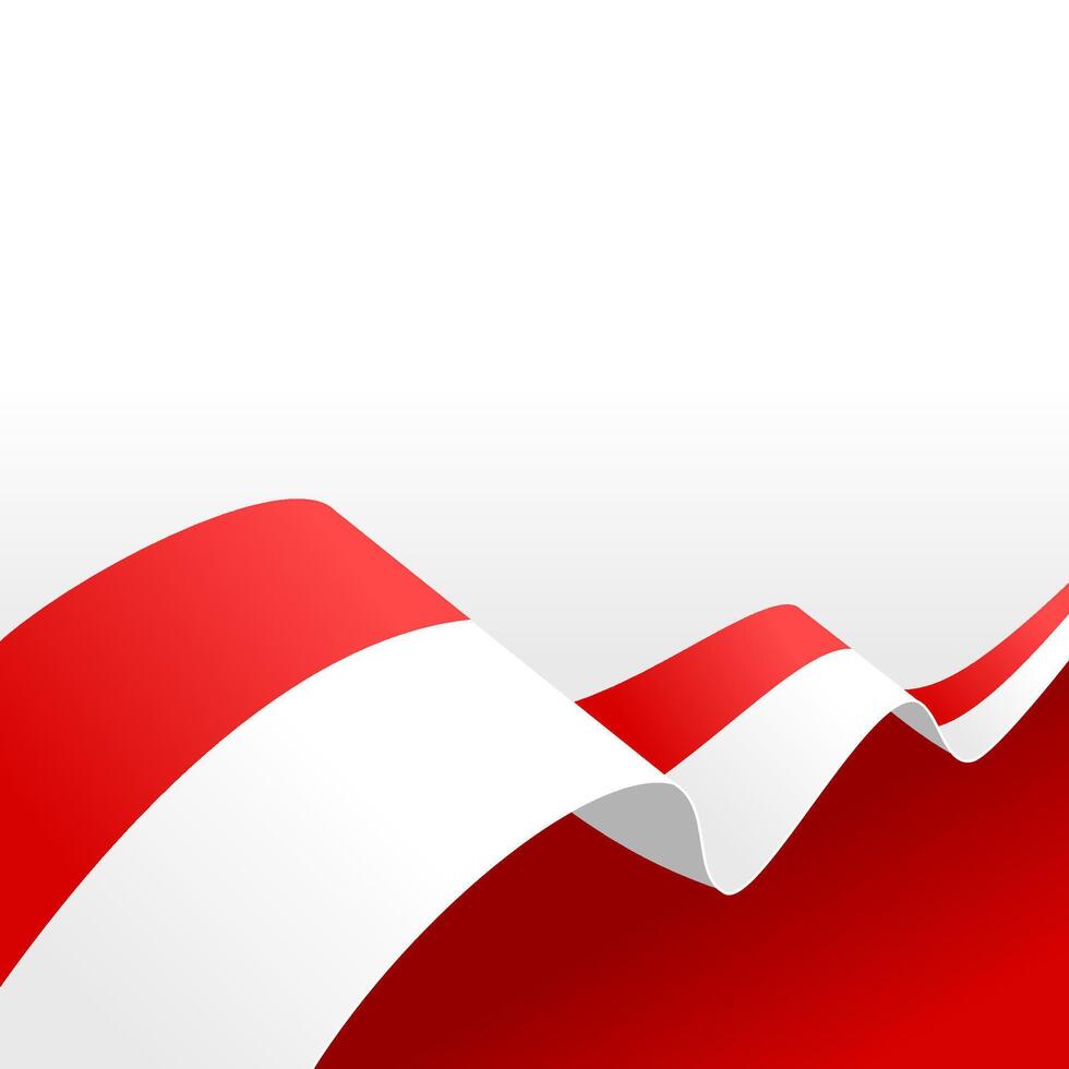 wavy red and white abstract background with copy space for text. indonesia noational day vector