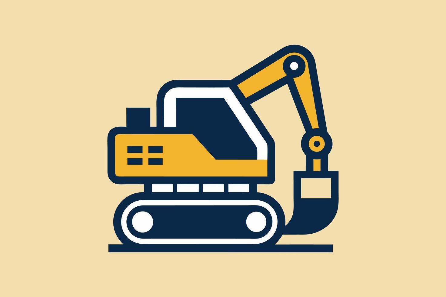 Excavator art illustration design vector