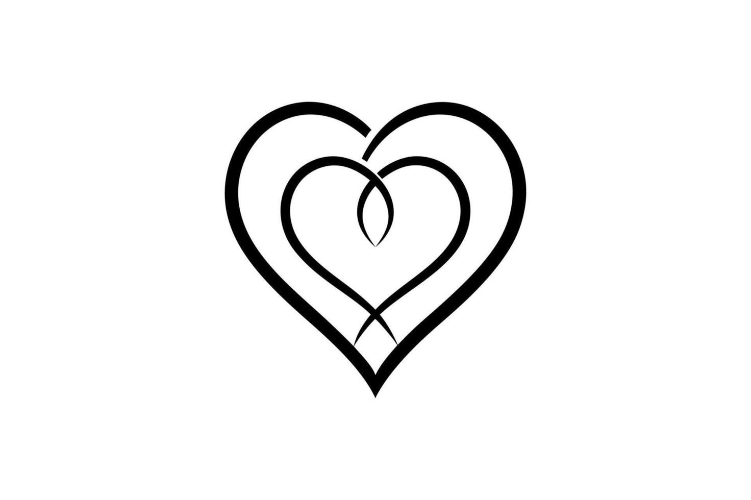Abstract heart monoline logo vector