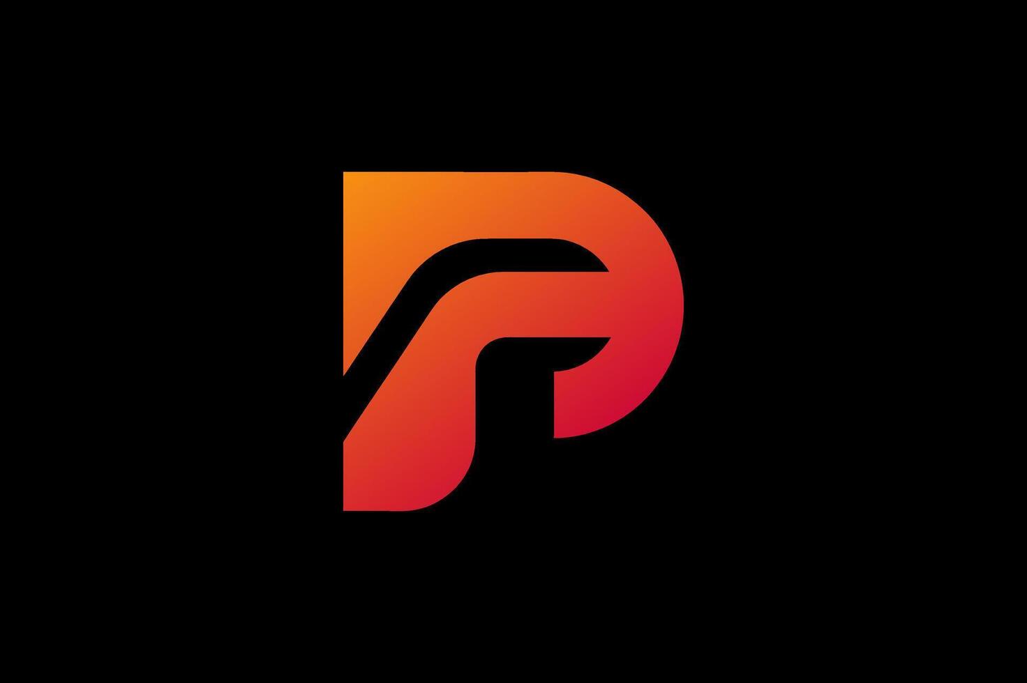 Letter P creative gradient logo vector