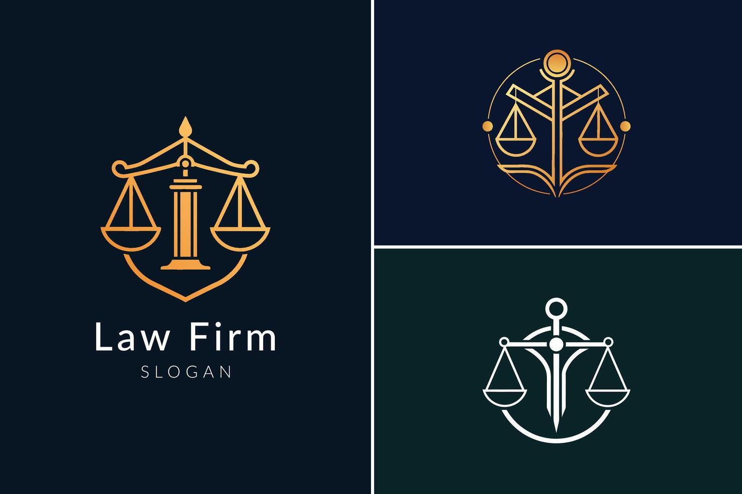 Law firm monoline logo art vector