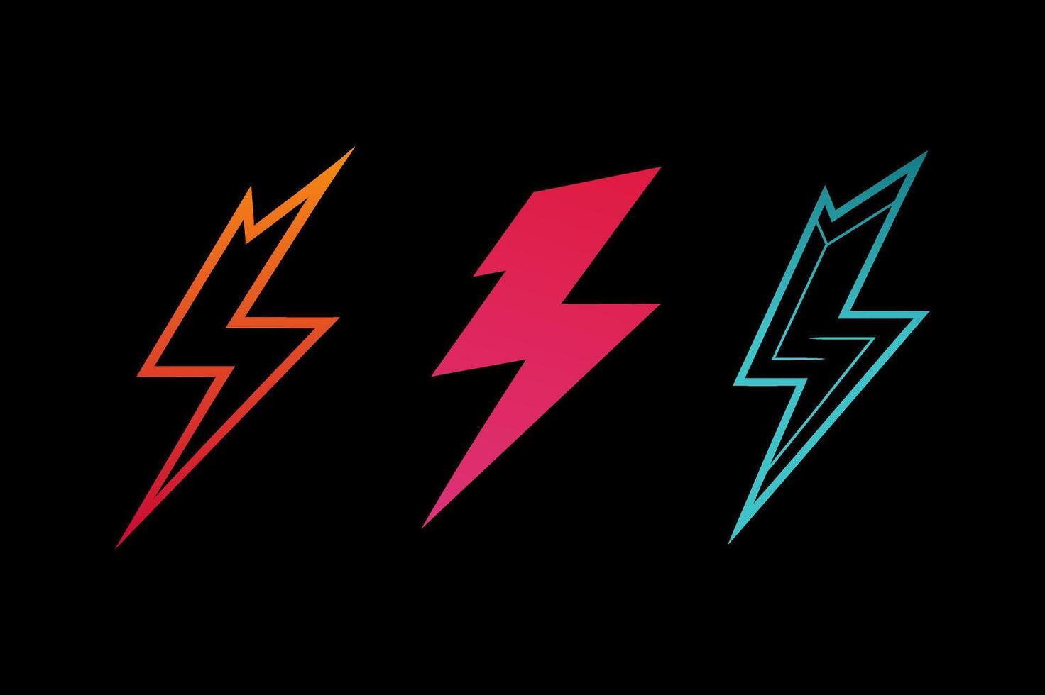 Lightning bolt logo collection vector
