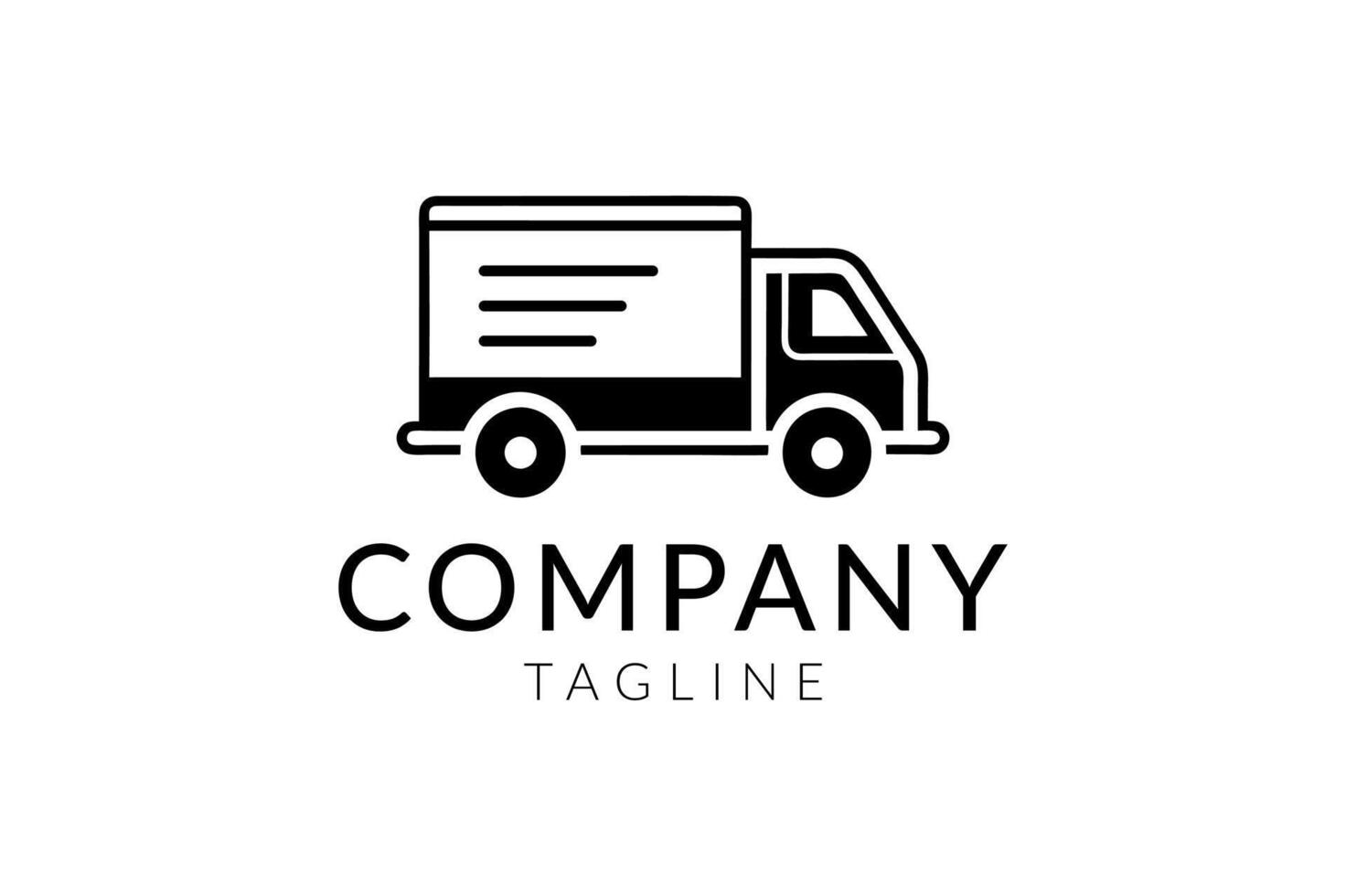 Truck line art logo illustration design vector