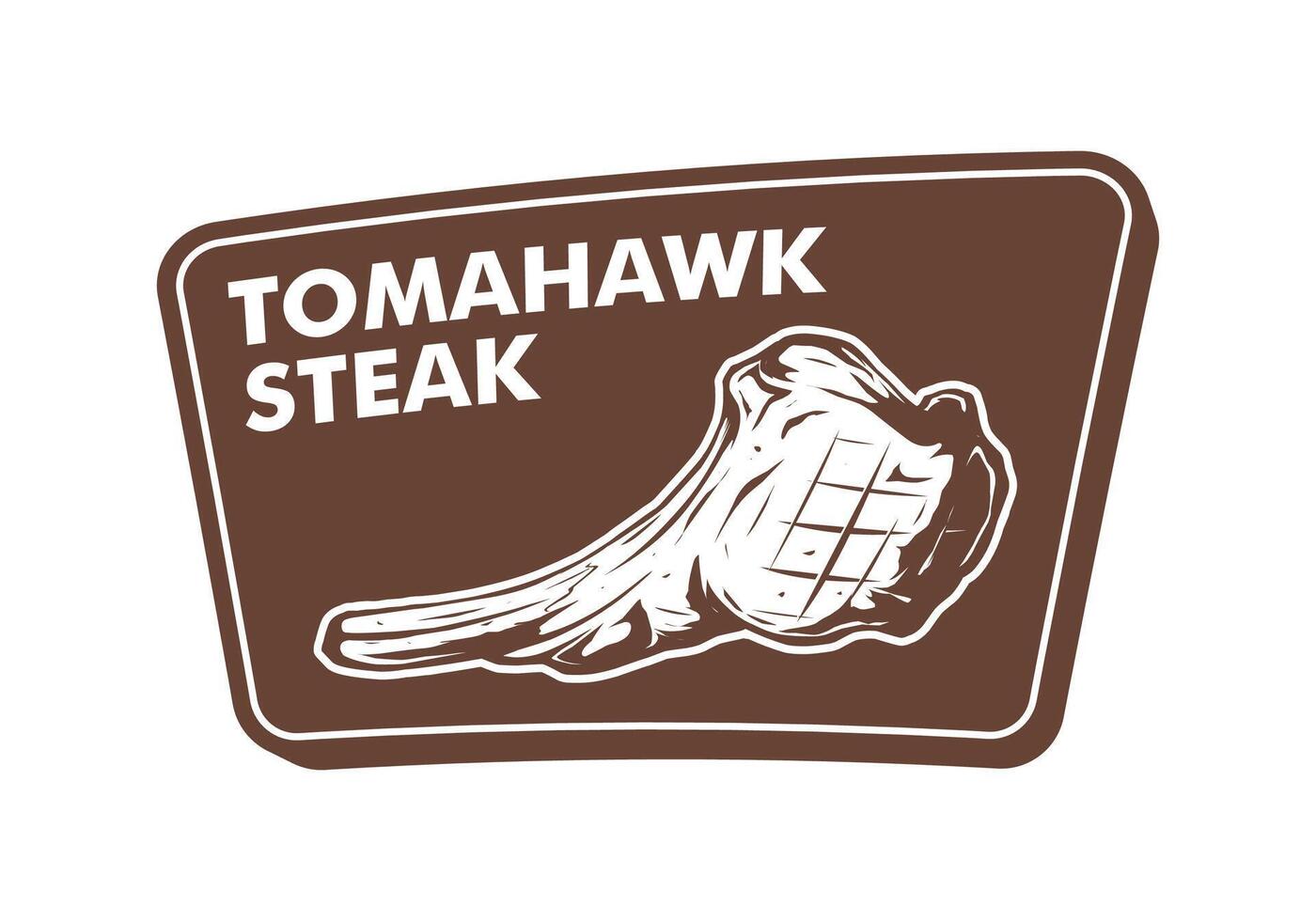 Tomahawk steak badge template vector
