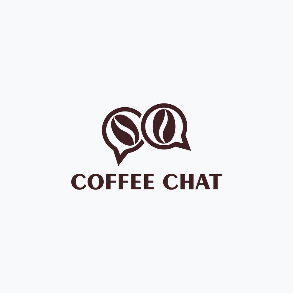 logo icon design abstract talk about coffee vector
