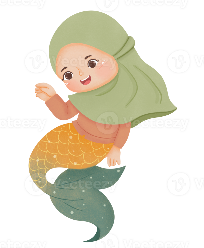 Cute and Happy Mermaid png