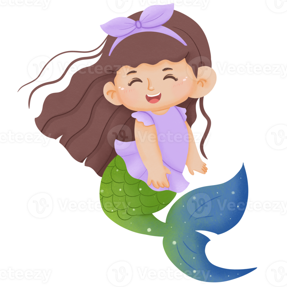 Cute and Happy Mermaid png