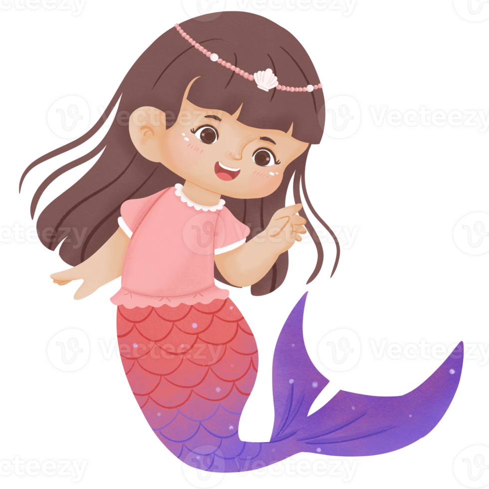 Cute and Happy Mermaid png