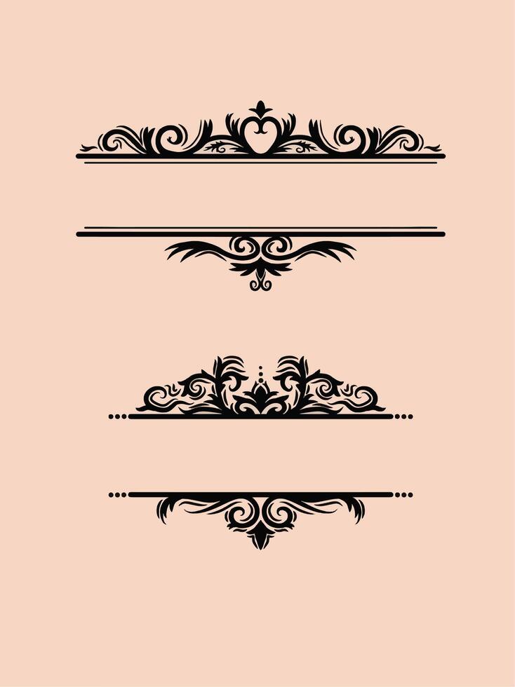 SET OF TEXT FRAME WITH ORNAMENT DECORATIVE ELEMENT vector