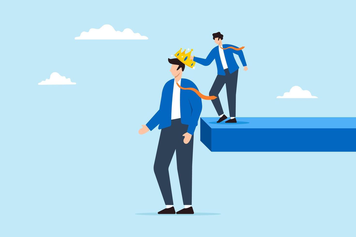 HR manager placing crown on candidate head recognizing top talent crowning achievement hiring royalty vector