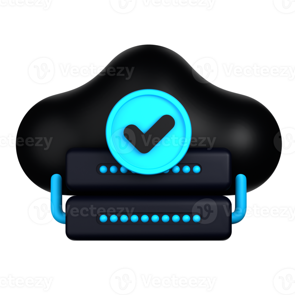 Cloud Data Storage 3d illustration. 3d render. 3d icon. png