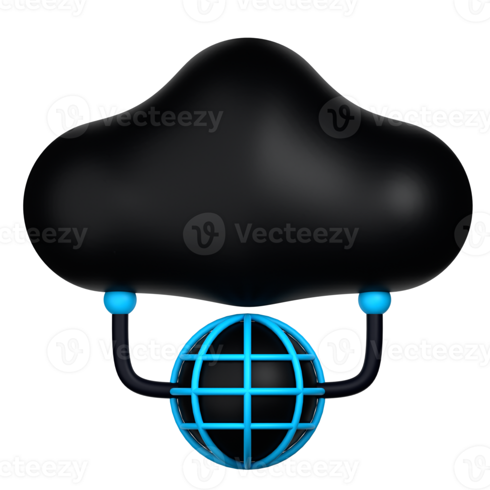 Cloud Data Storage 3d illustration. 3d render. 3d icon. png