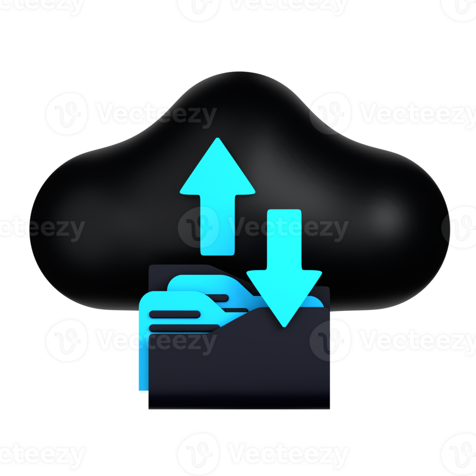Cloud Data Storage 3d illustration. 3d render. 3d icon. png