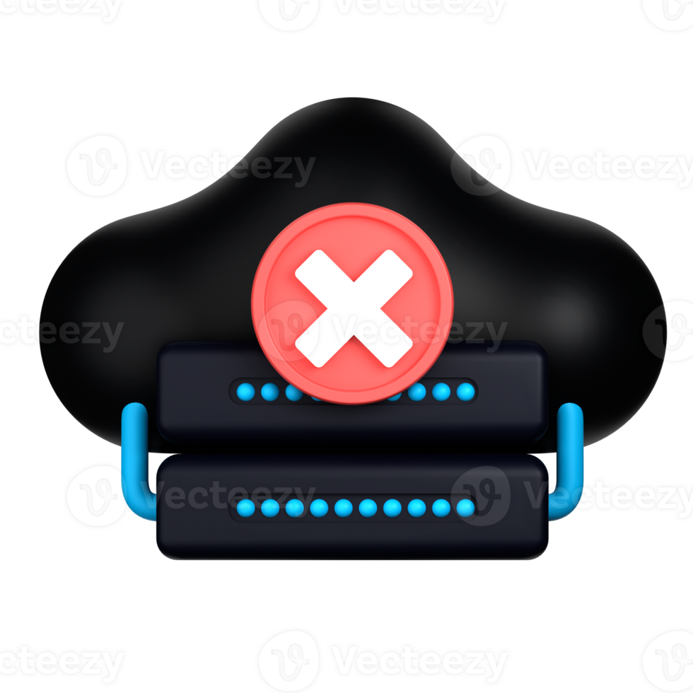 Cloud Data Storage 3d illustration. 3d render. 3d icon. png