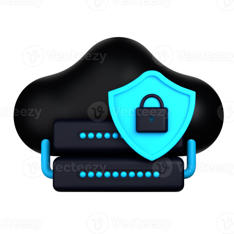 Cloud Data Storage 3d illustration. 3d render. 3d icon. png