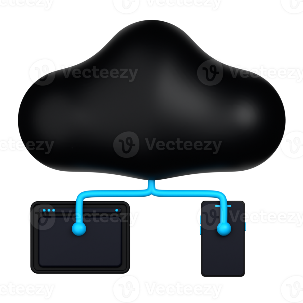 Cloud Data Storage 3d illustration. 3d render. 3d icon. png